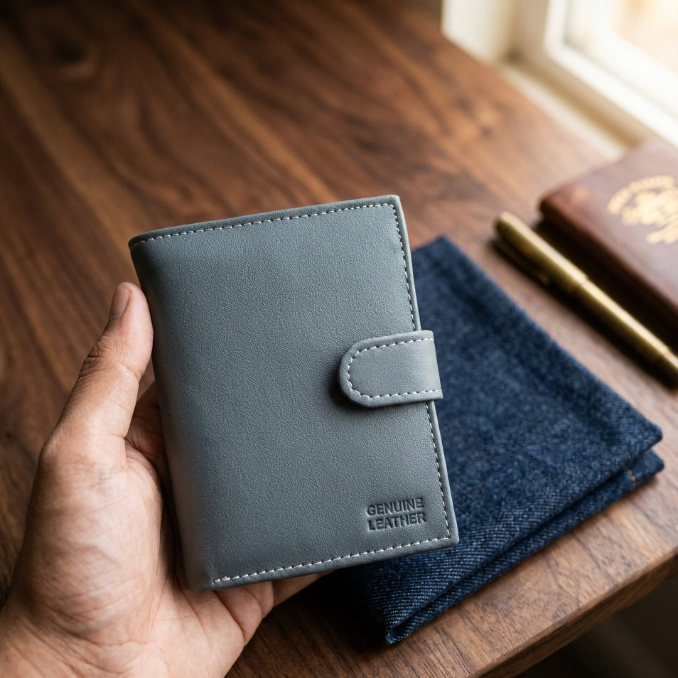 Genuine Leather Compact Bifold Wallet | Slim & Stylish | Multiple Card Slots | Durable Everyday Accessory | Black